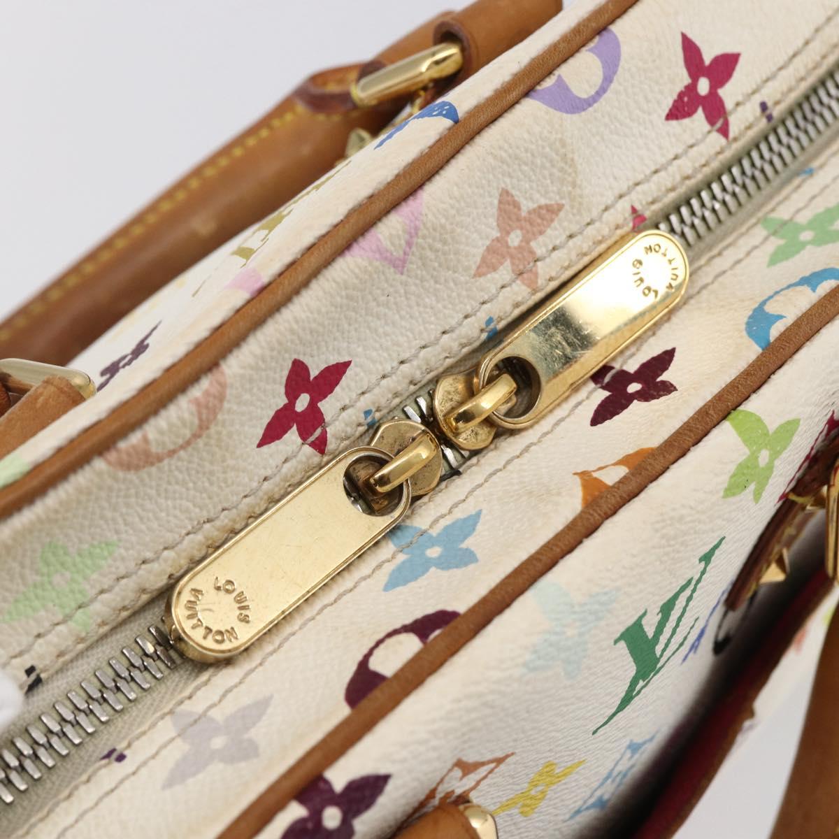 LOUIS VUITTON Monogram Multicolor Trouville Hand Bag White M92663 LV Auth BA8483