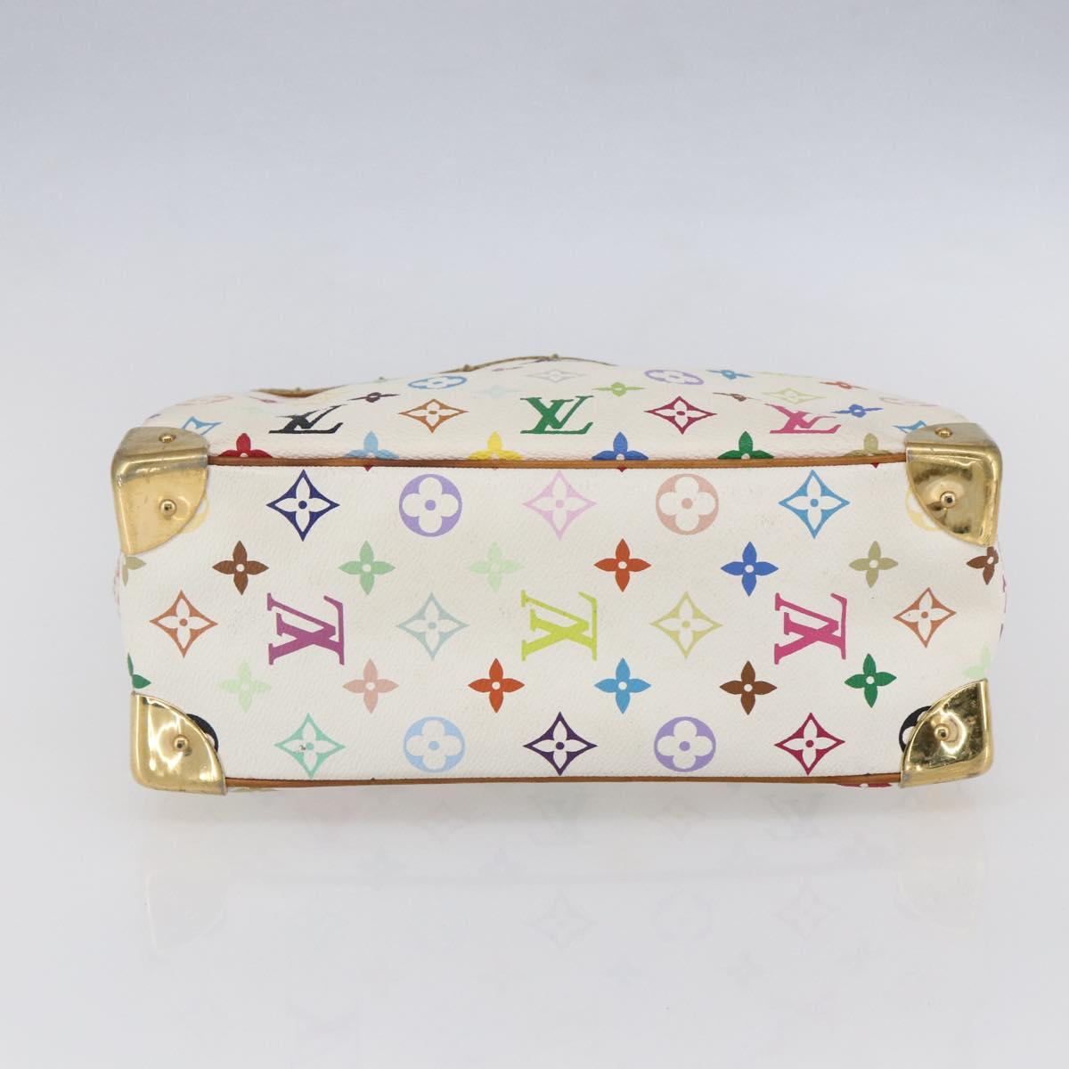 LOUIS VUITTON Monogram Multicolor Trouville Hand Bag White M92663 LV Auth BA8483