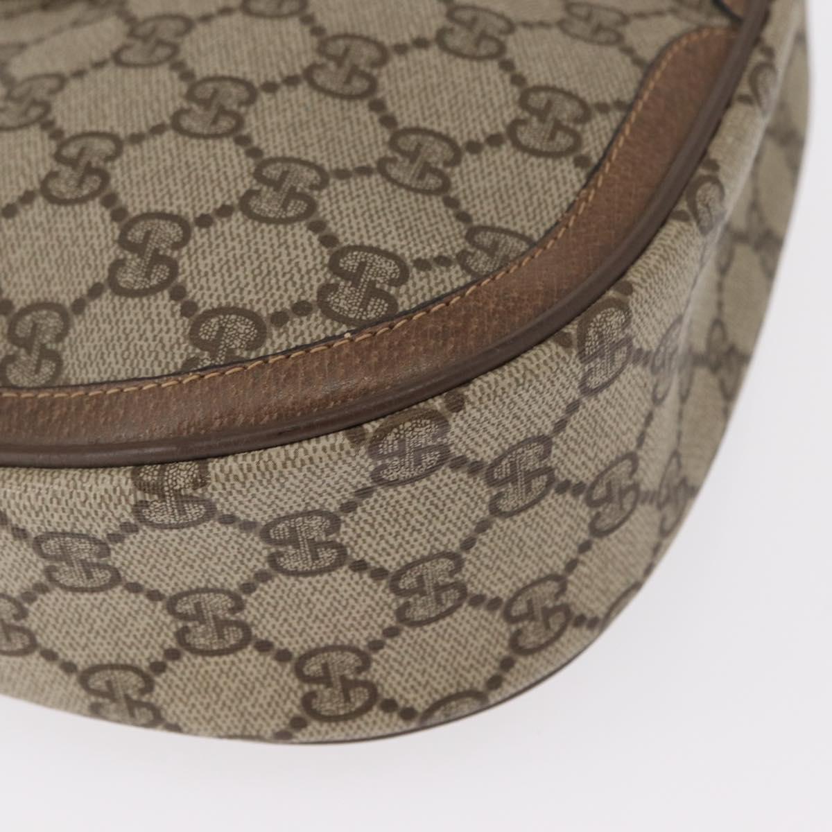 GUCCI GG Supreme Web Sherry Line Bag PVC Beige Gold 10 02 056 Auth BA8485