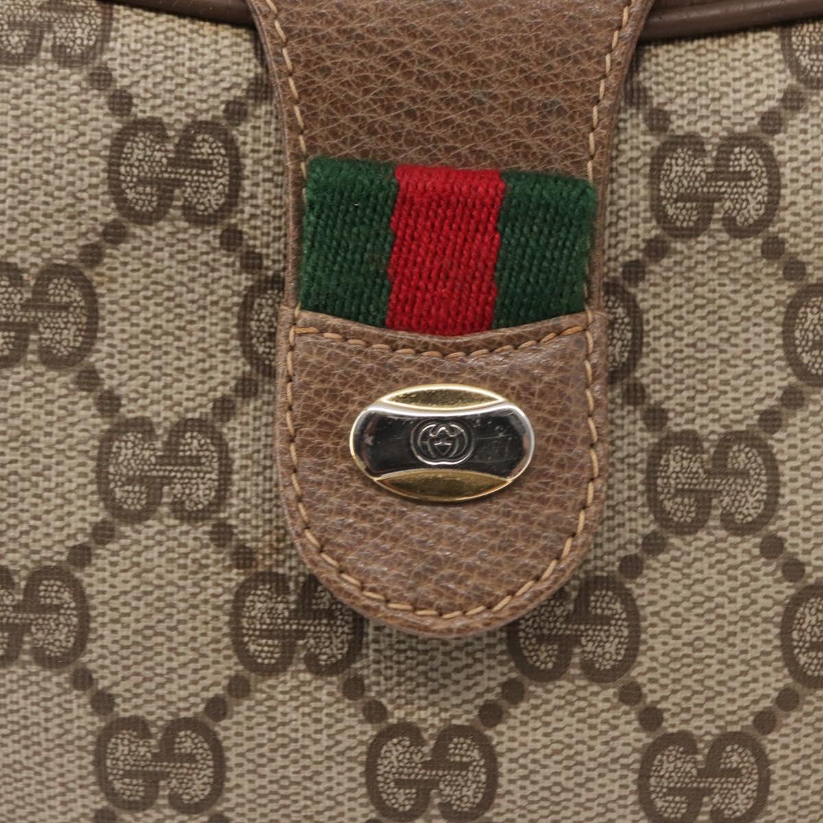 GUCCI GG Supreme Web Sherry Line Bag PVC Beige Gold 10 02 056 Auth BA8485