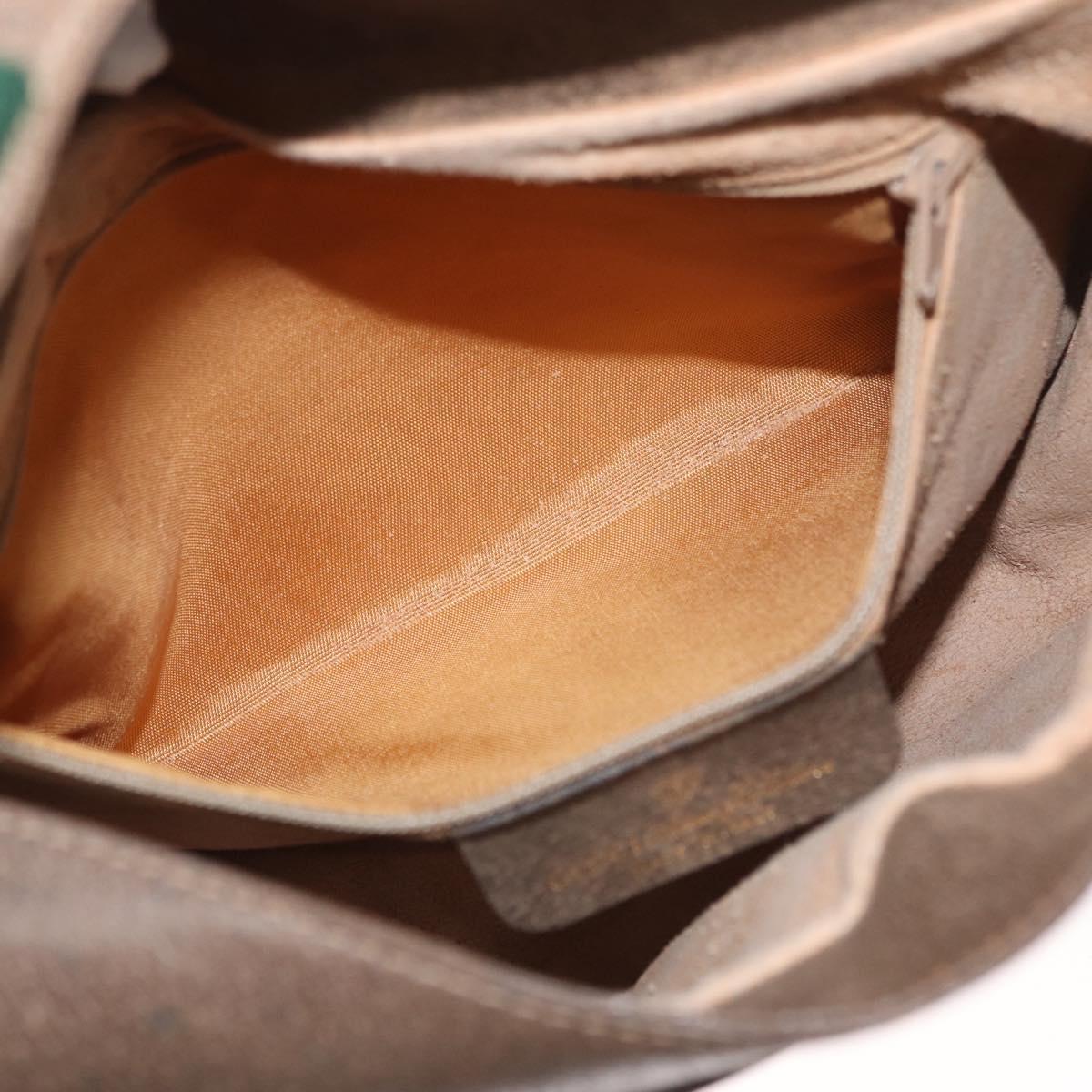 GUCCI GG Supreme Web Sherry Line Bag PVC Beige Gold 10 02 056 Auth BA8485