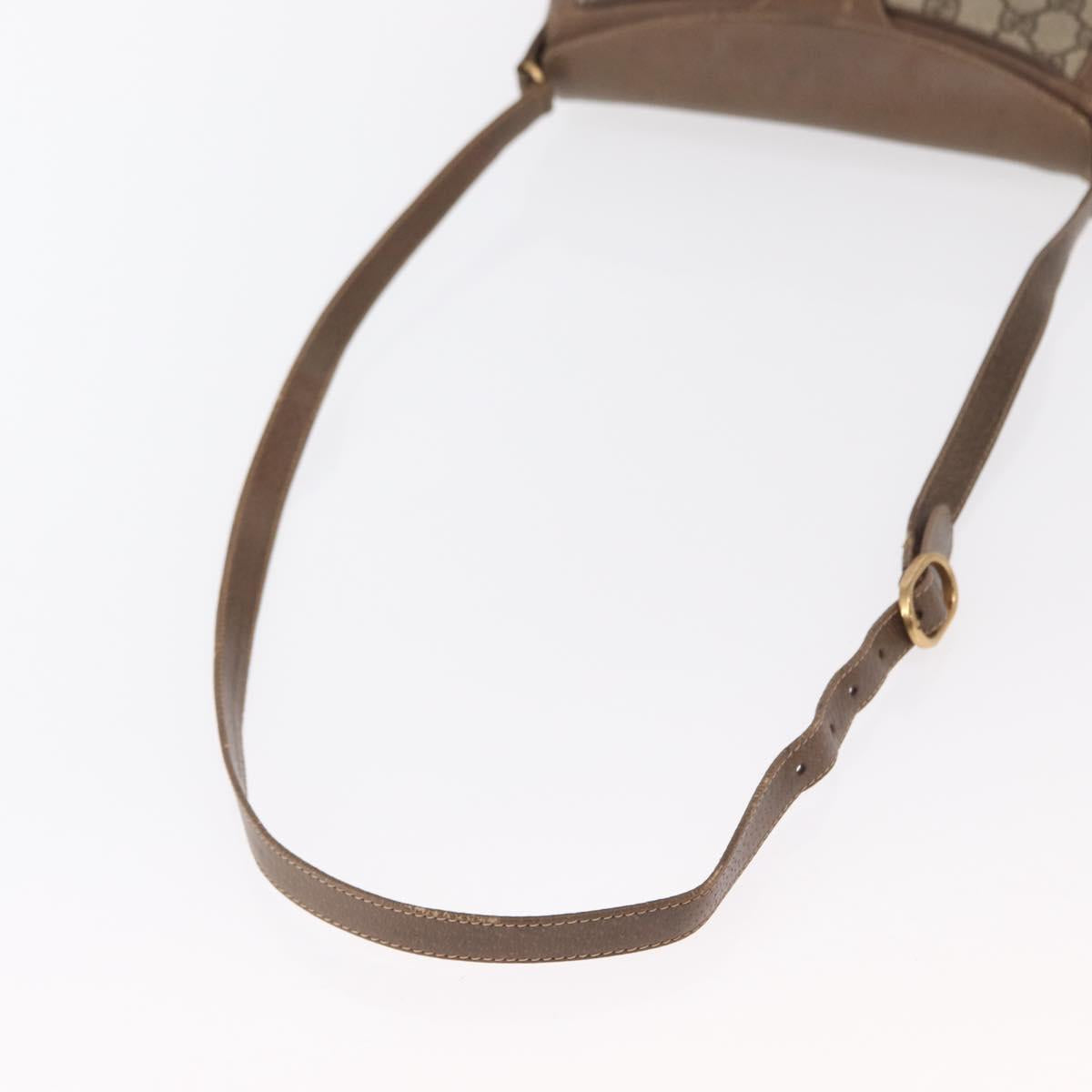 GUCCI GG Supreme Web Sherry Line Bag PVC Beige Gold 10 02 056 Auth BA8485