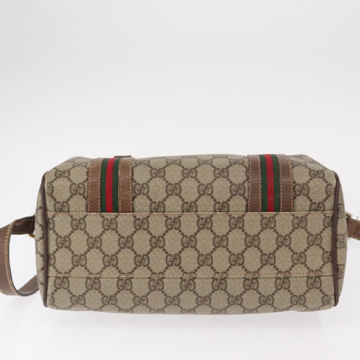 GUCCI GG Supreme Web Sherry Line Bag PVC Beige Gold 002 115 6697 Auth BA8486