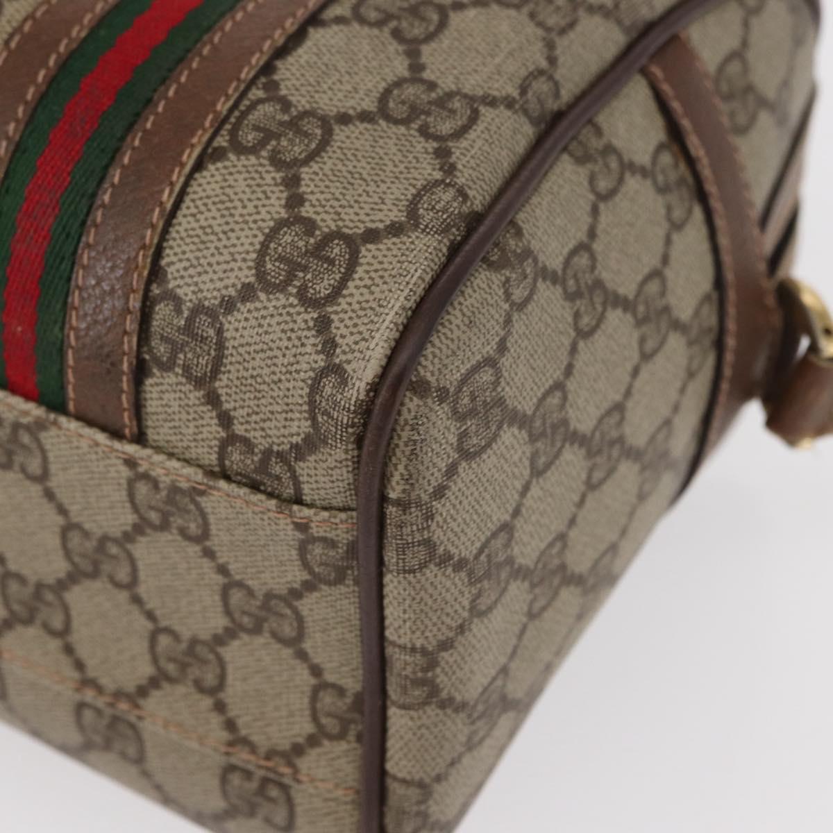 GUCCI GG Supreme Web Sherry Line Bag PVC Beige Gold 002 115 6697 Auth BA8486
