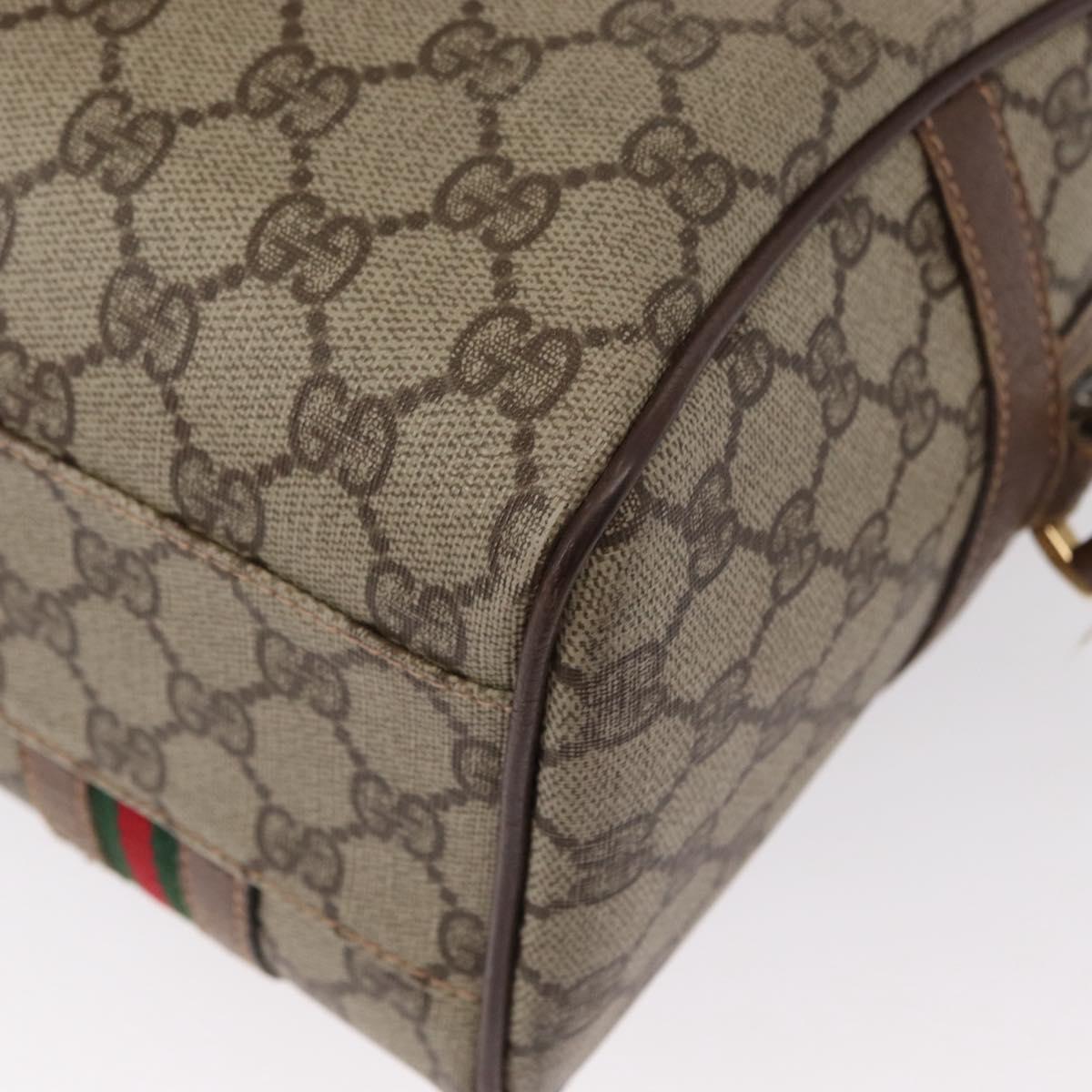GUCCI GG Supreme Web Sherry Line Bag PVC Beige Gold 002 115 6697 Auth BA8486