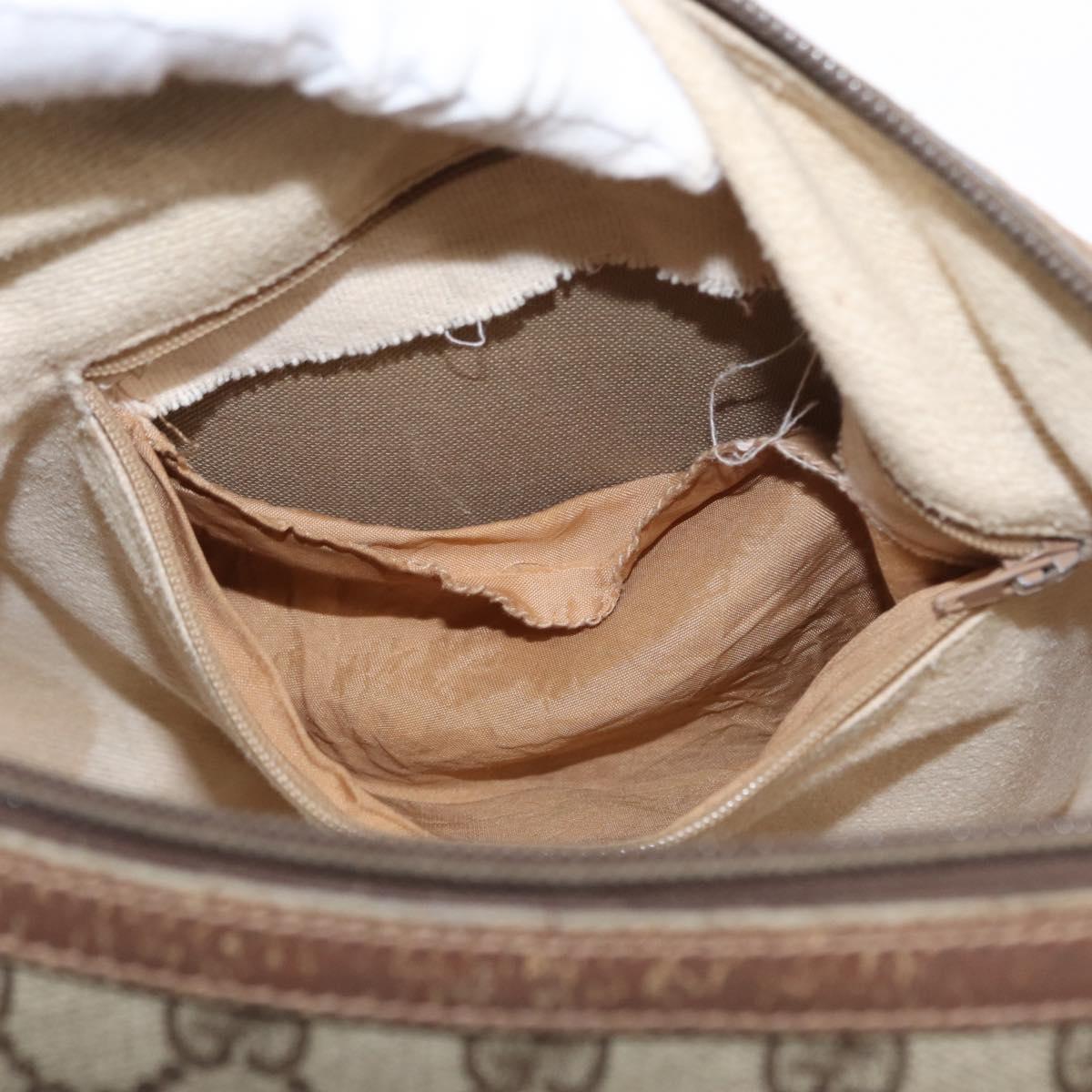 GUCCI GG Supreme Web Sherry Line Bag PVC Beige Gold 002 115 6697 Auth BA8486