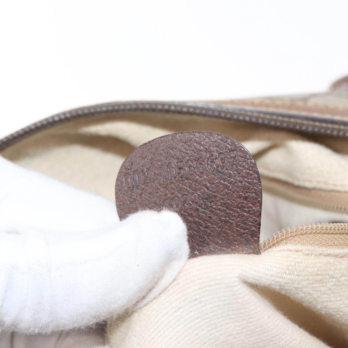 GUCCI GG Supreme Web Sherry Line Bag PVC Beige Gold 002 115 6697 Auth BA8486