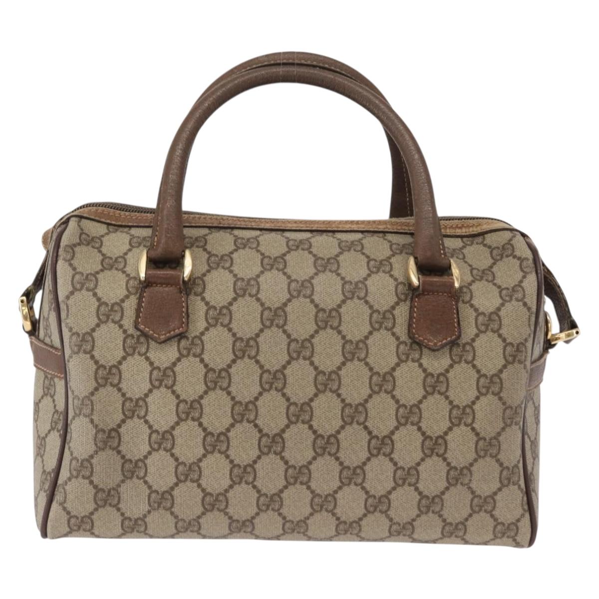 GUCCI GG Supreme Web Sherry Line Bag PVC Beige Gold 002 115 6697 Auth BA8486