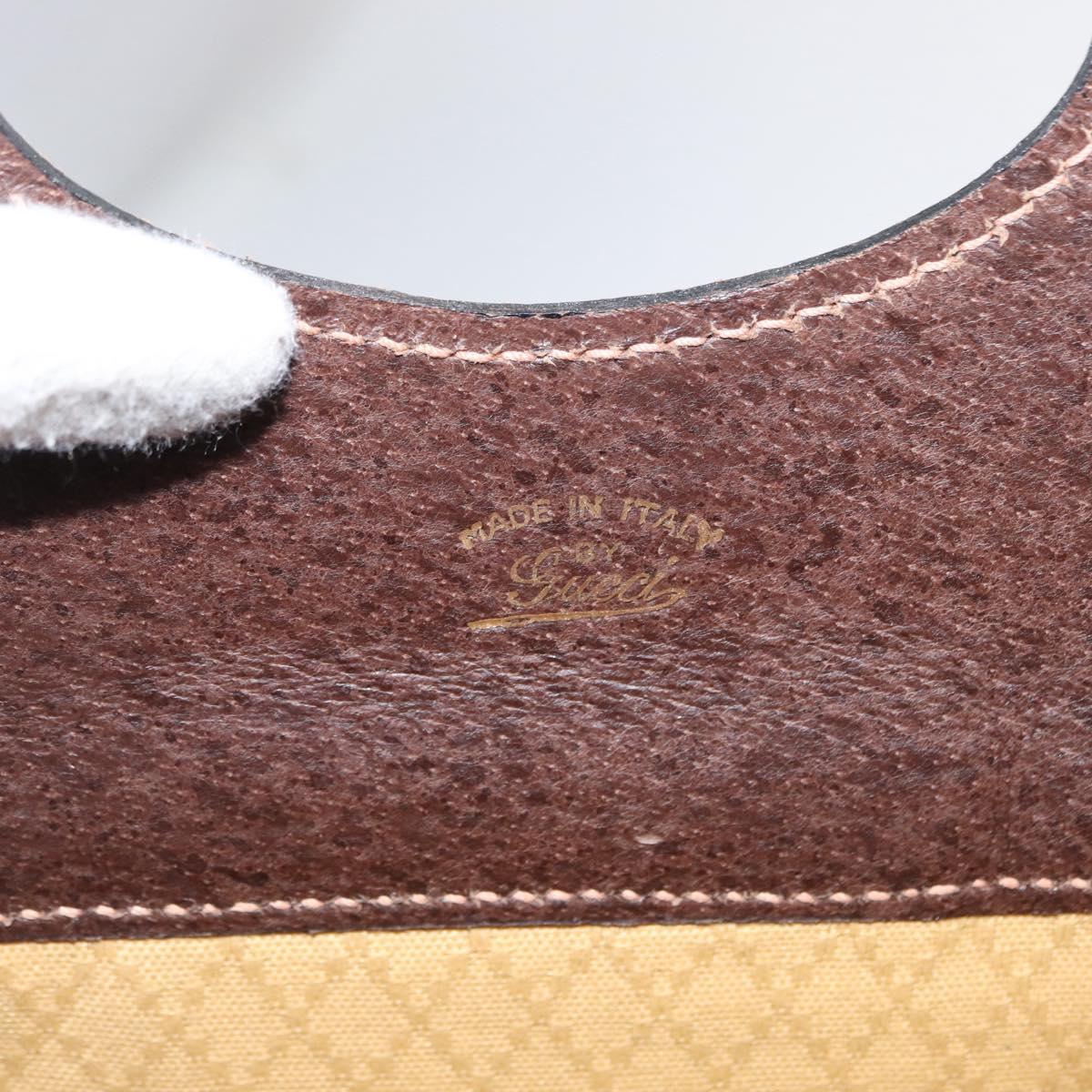 GUCCI Web Sherry Line Hand Bag Leather Suede Brown Auth BA8488