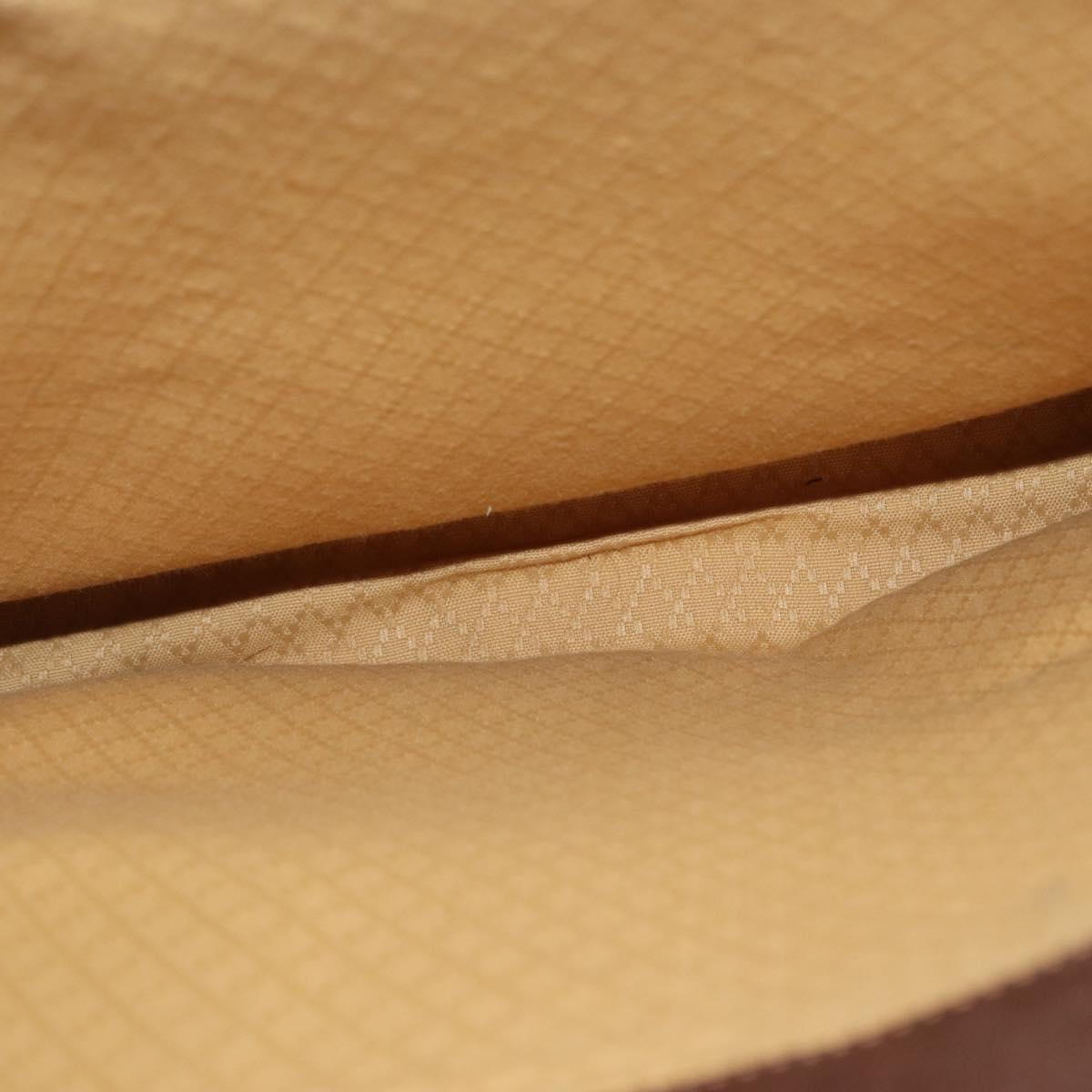 GUCCI Web Sherry Line Hand Bag Leather Suede Brown Auth BA8488