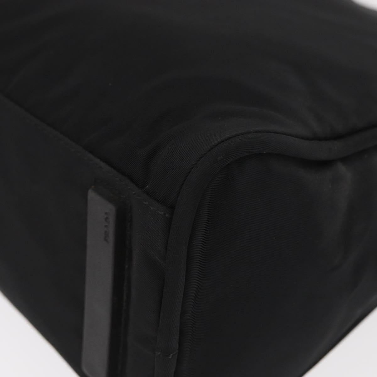 PRADA Hand Bag Nylon Black Silver Auth BA8490