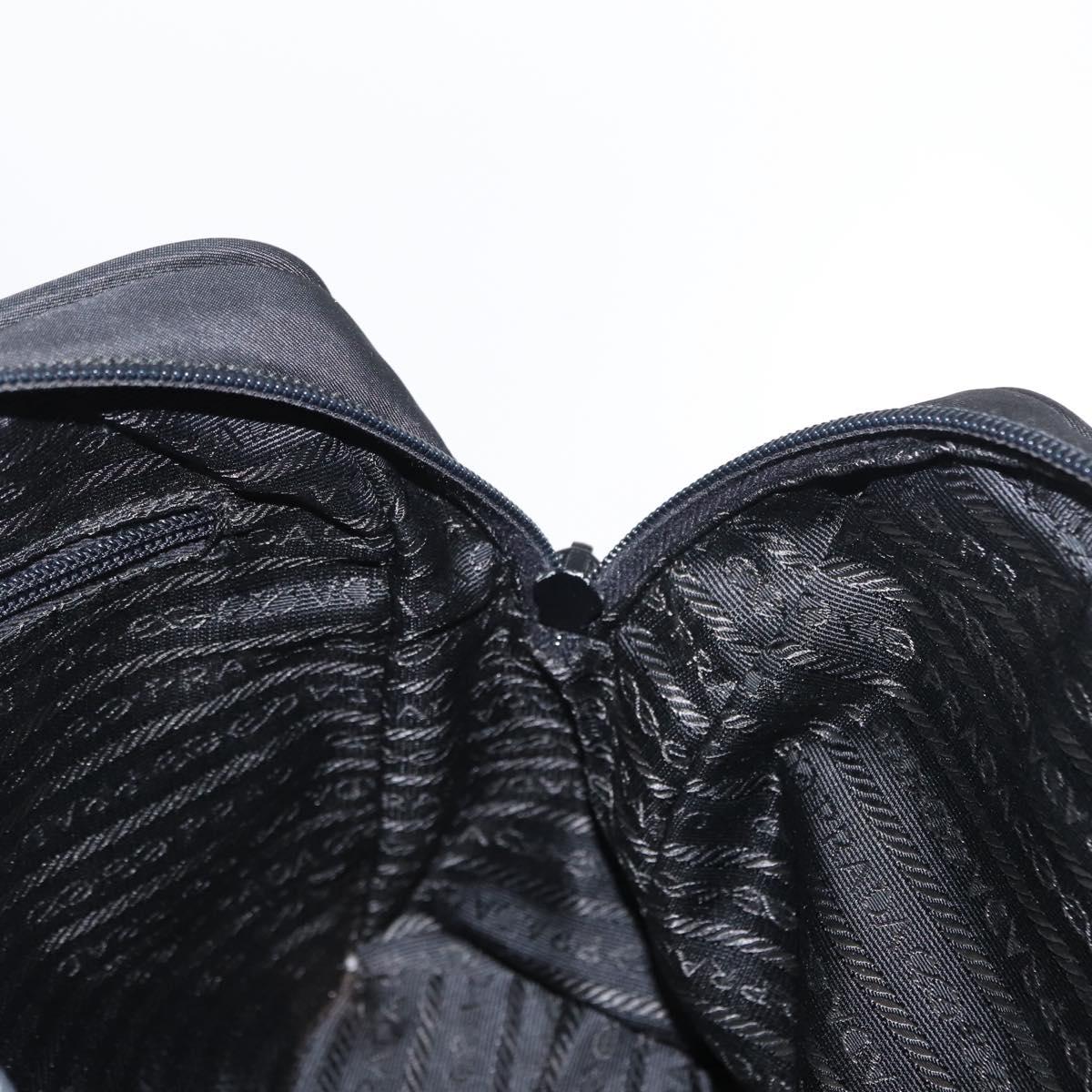 PRADA Hand Bag Nylon Black Silver Auth BA8490