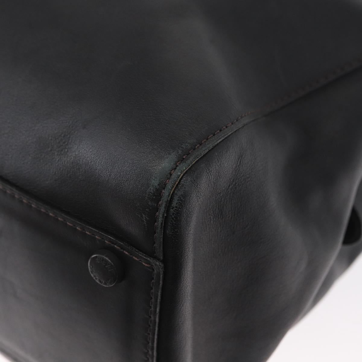 CHANEL Tote Bag Leather Black Silver CC Auth BA8491