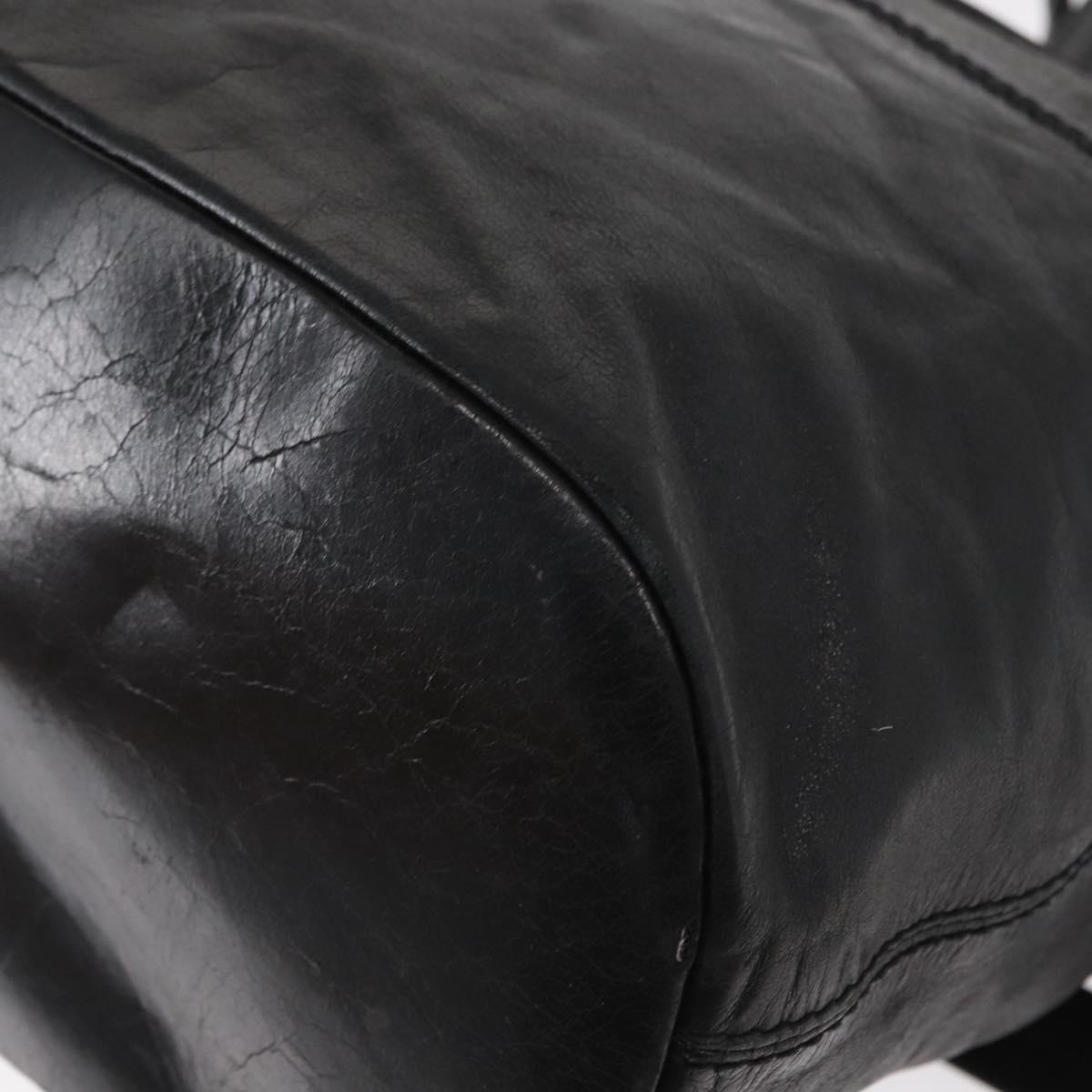 GIVENCHY Nightingale Hand Bag Leather 2way Black Silver Auth BA8495