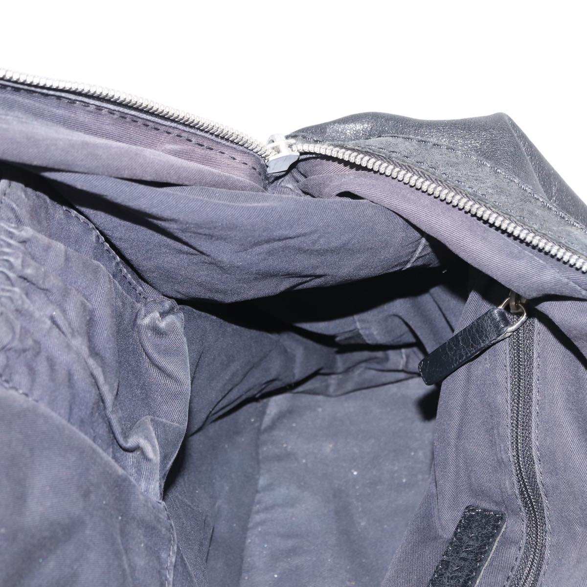 GIVENCHY Nightingale Hand Bag Leather 2way Black Silver Auth BA8495