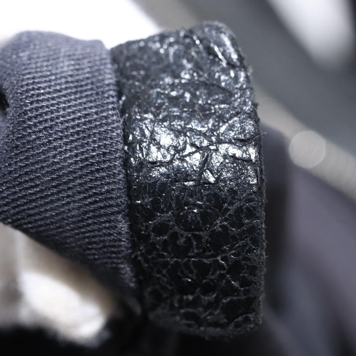 GIVENCHY Nightingale Hand Bag Leather 2way Black Silver Auth BA8495