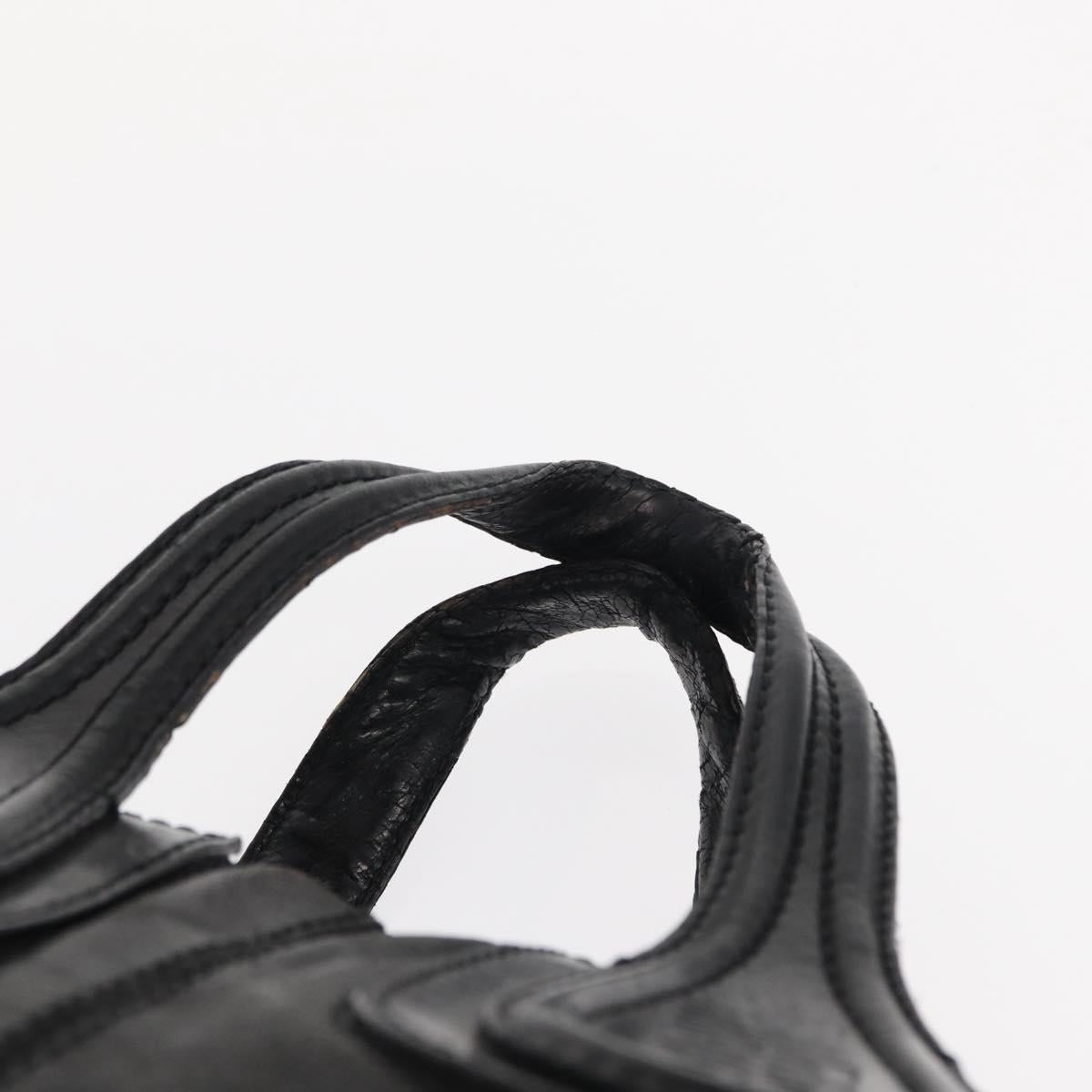 GIVENCHY Nightingale Hand Bag Leather 2way Black Silver Auth BA8495