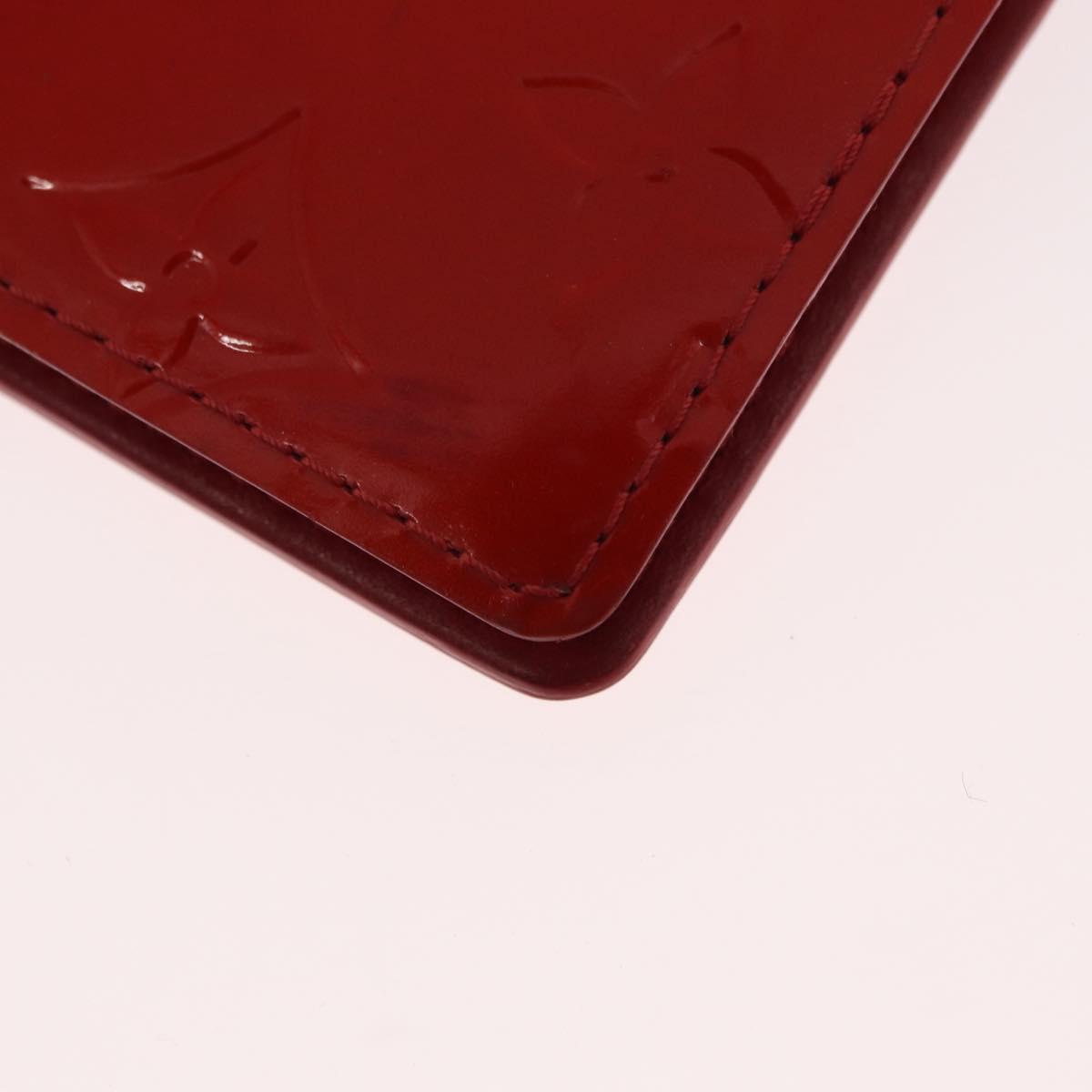 LOUIS VUITTON Monogram Vernis Agenda PM Day Planner Cover Red R21016 Auth BA8518