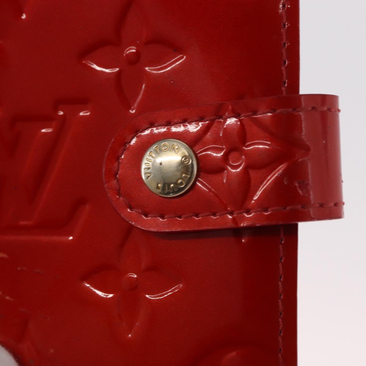 LOUIS VUITTON Monogram Vernis Agenda PM Day Planner Cover Red R21016 Auth BA8518