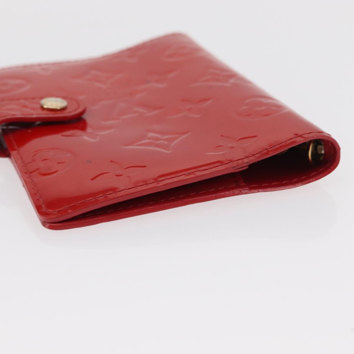 LOUIS VUITTON Monogram Vernis Agenda PM Day Planner Cover Red R21016 Auth BA8518