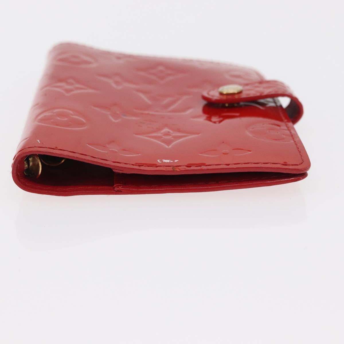 LOUIS VUITTON Monogram Vernis Agenda PM Day Planner Cover Red R21016 Auth BA8518
