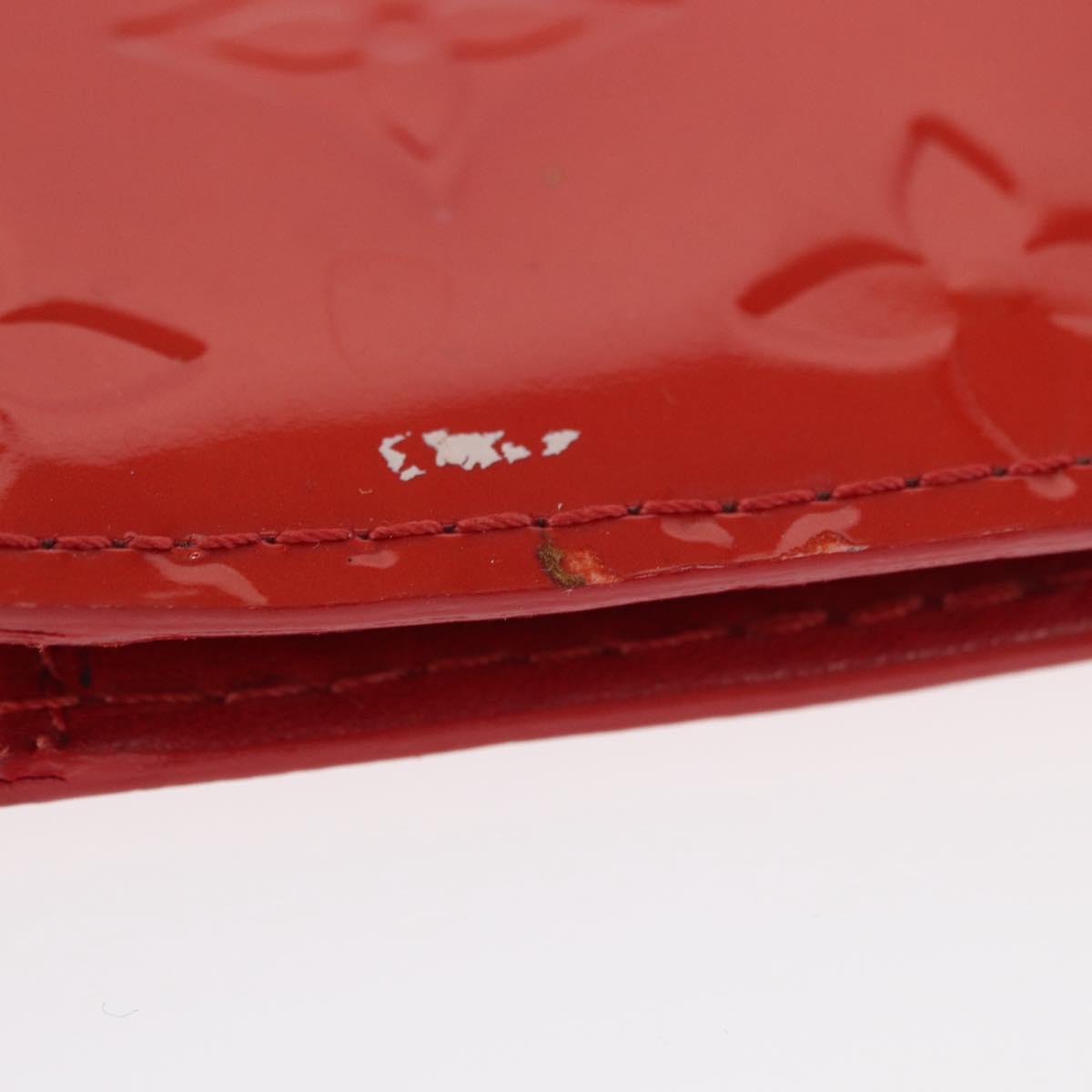 LOUIS VUITTON Monogram Vernis Agenda PM Day Planner Cover Red R21016 Auth BA8518