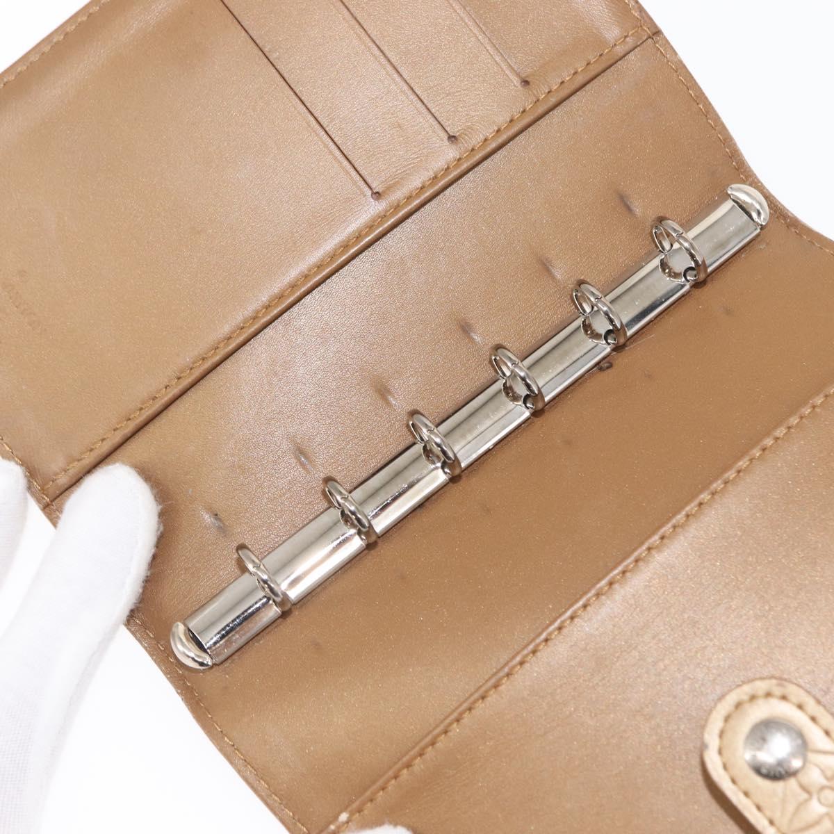 LOUIS VUITTON Monogram Mat Agenda PM Day Planner Cover Beige R20934 Auth BA8519