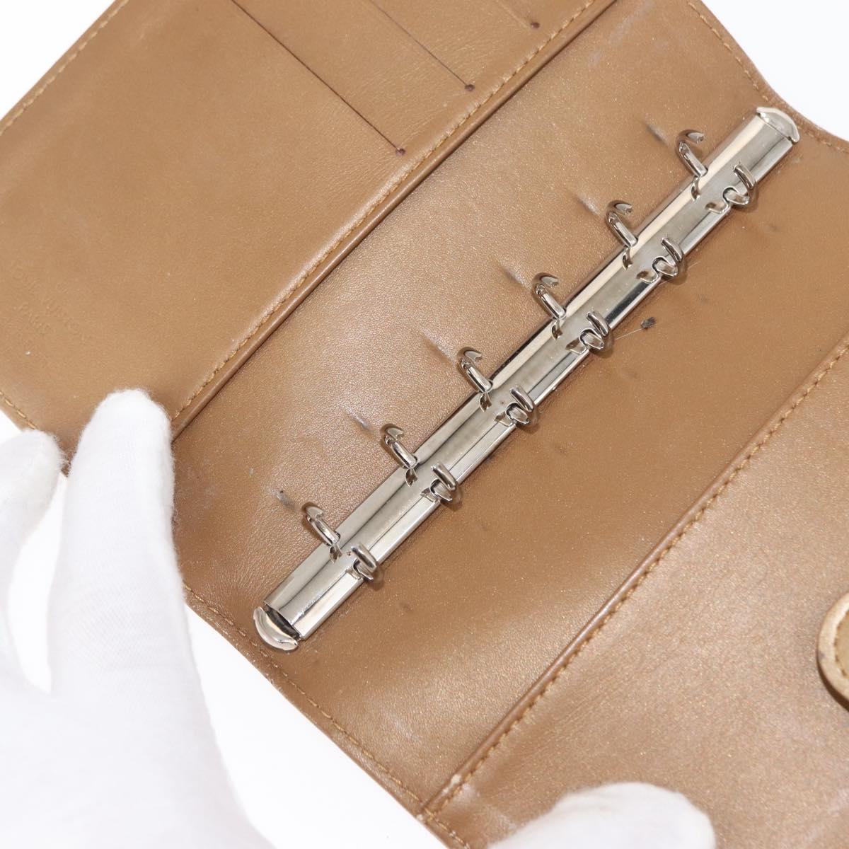 LOUIS VUITTON Monogram Mat Agenda PM Day Planner Cover Beige R20934 Auth BA8519