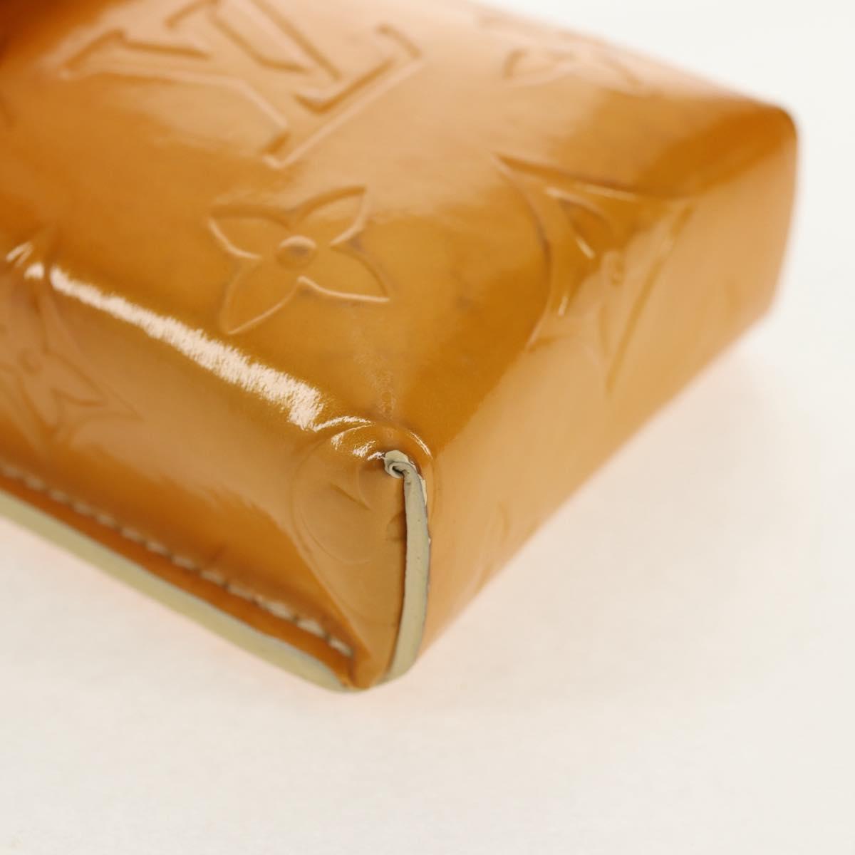 LOUIS VUITTON Monogram Vernis Green Case Lime Yellow M91052 LV Auth BA8521