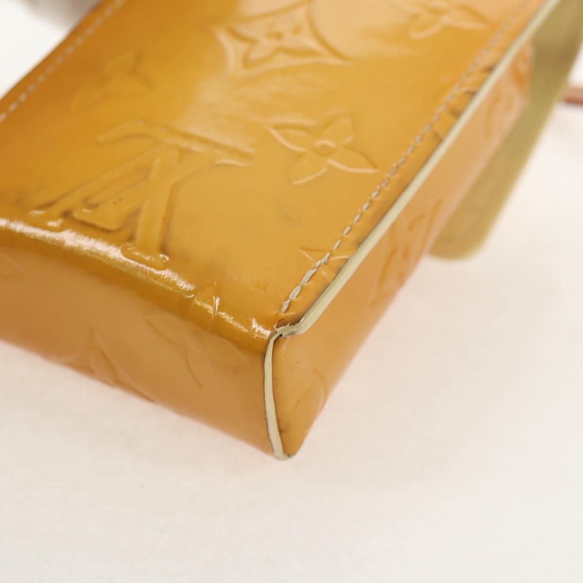LOUIS VUITTON Monogram Vernis Green Case Lime Yellow M91052 LV Auth BA8521