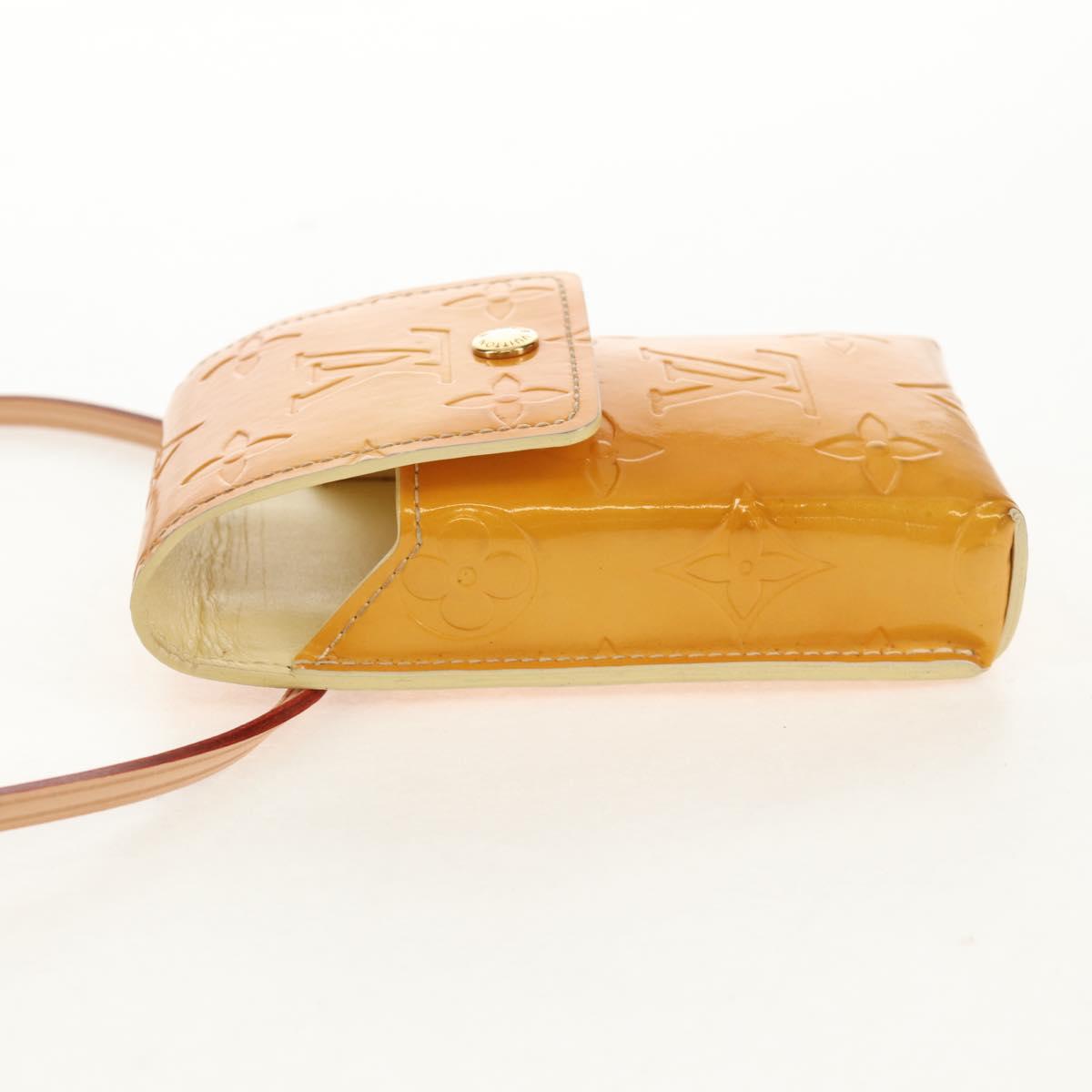 LOUIS VUITTON Monogram Vernis Green Case Lime Yellow M91052 LV Auth BA8521