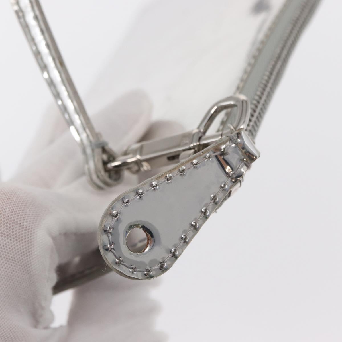 LOUIS VUITTON Monogram Miroir Pochette Platt Pouch Silver M95277 LV Auth BA8522A