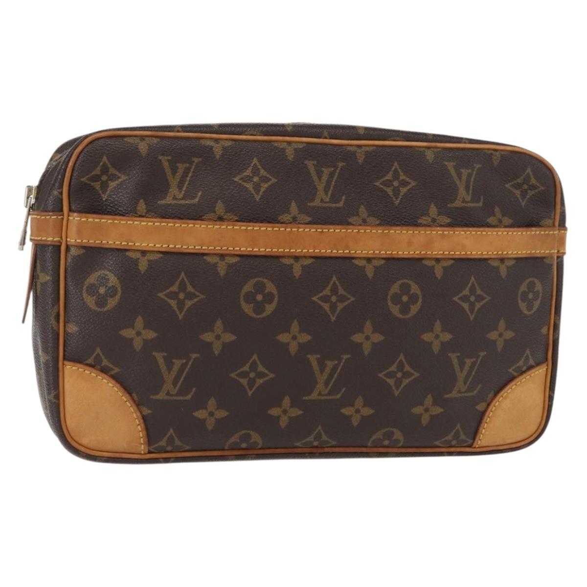 LOUIS VUITTON Monogram Compiegne 28 Clutch Bag M51845 LV Auth BA8541