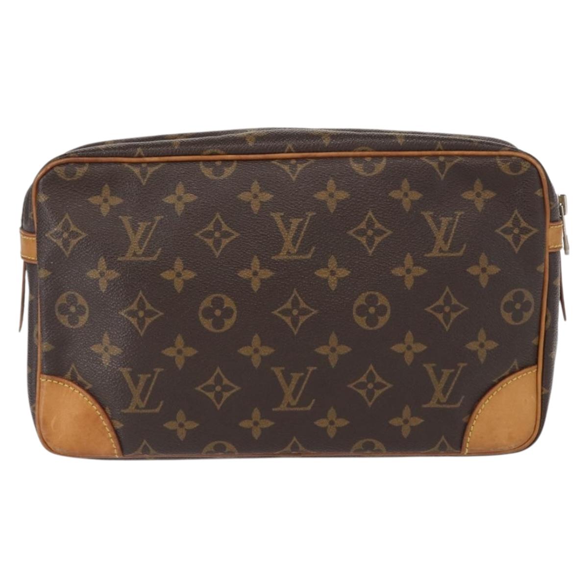 LOUIS VUITTON Monogram Compiegne 28 Clutch Bag M51845 LV Auth BA8541