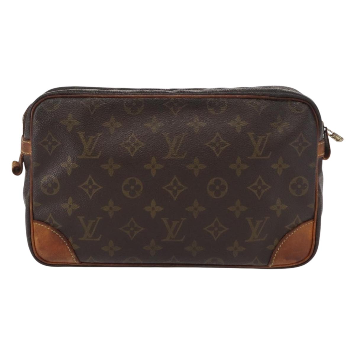 LOUIS VUITTON Monogram Compiegne 28 Clutch Bag M51845 LV Auth BA8542