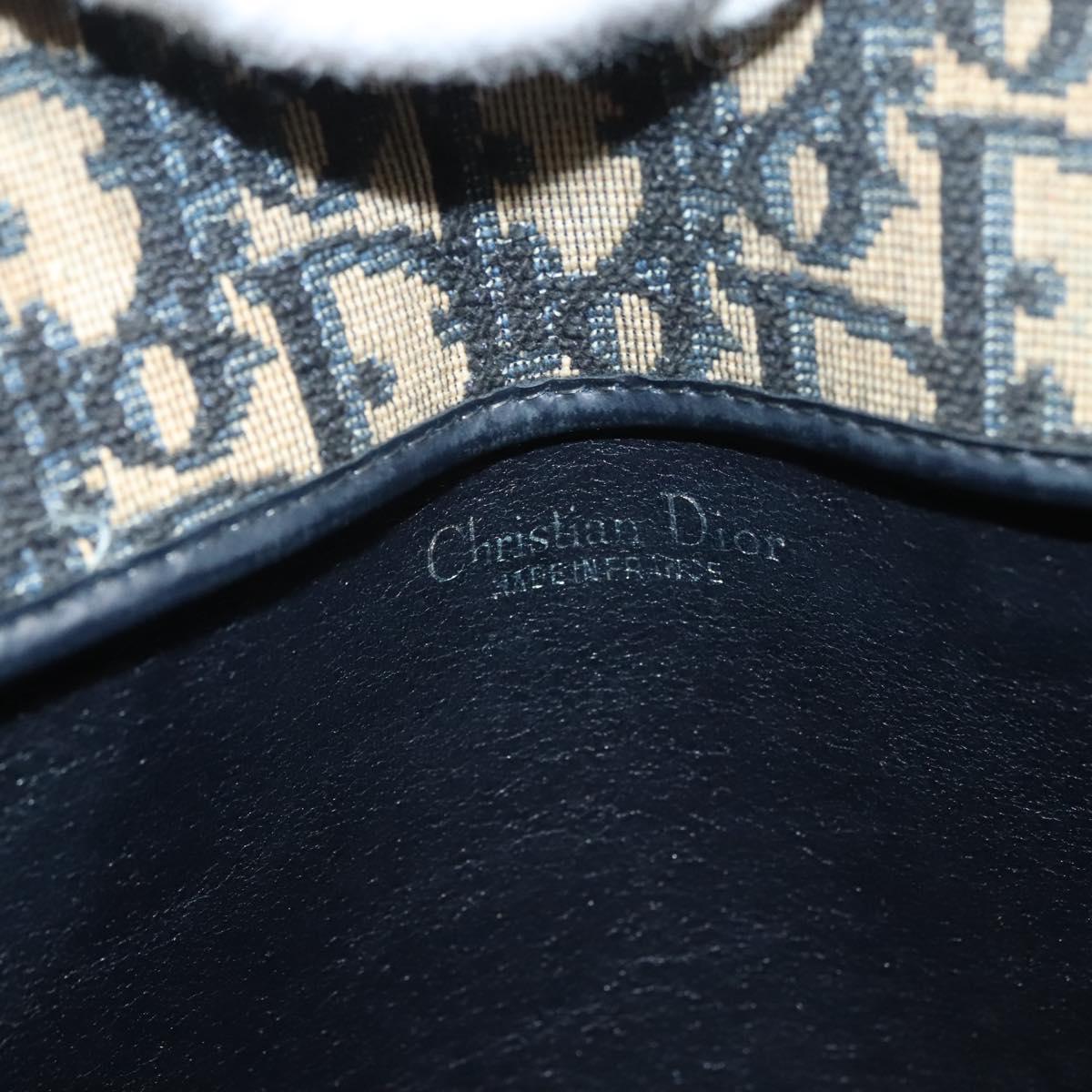 Christian Dior Trotter Canvas Shoulder Bag Navy Auth BA855