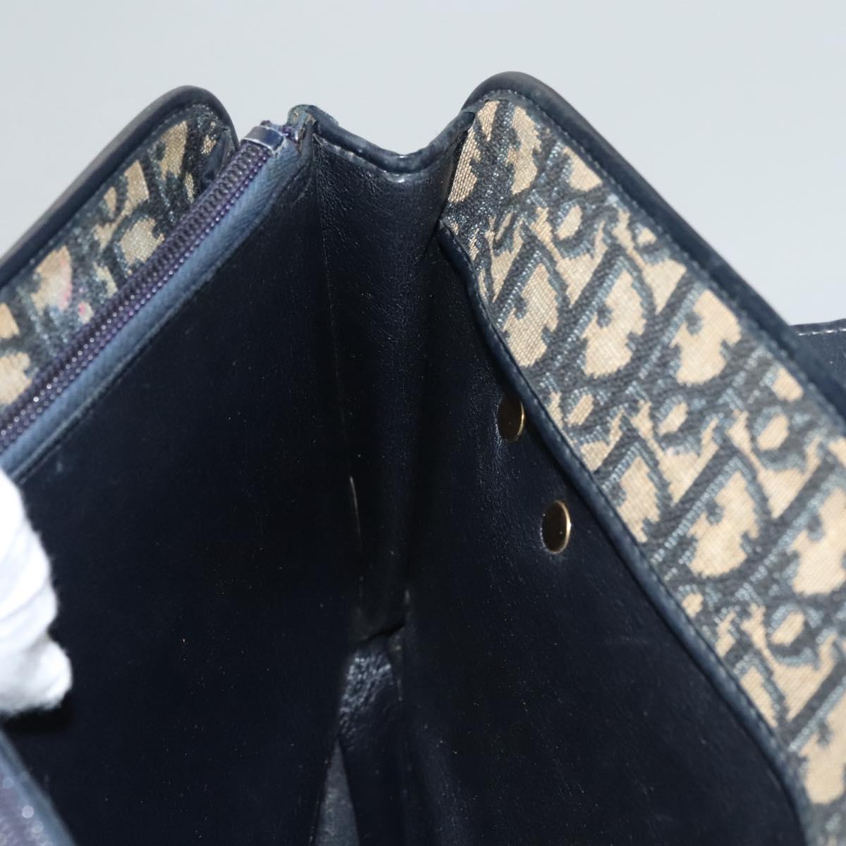 Christian Dior Trotter Canvas Shoulder Bag Navy Auth BA855