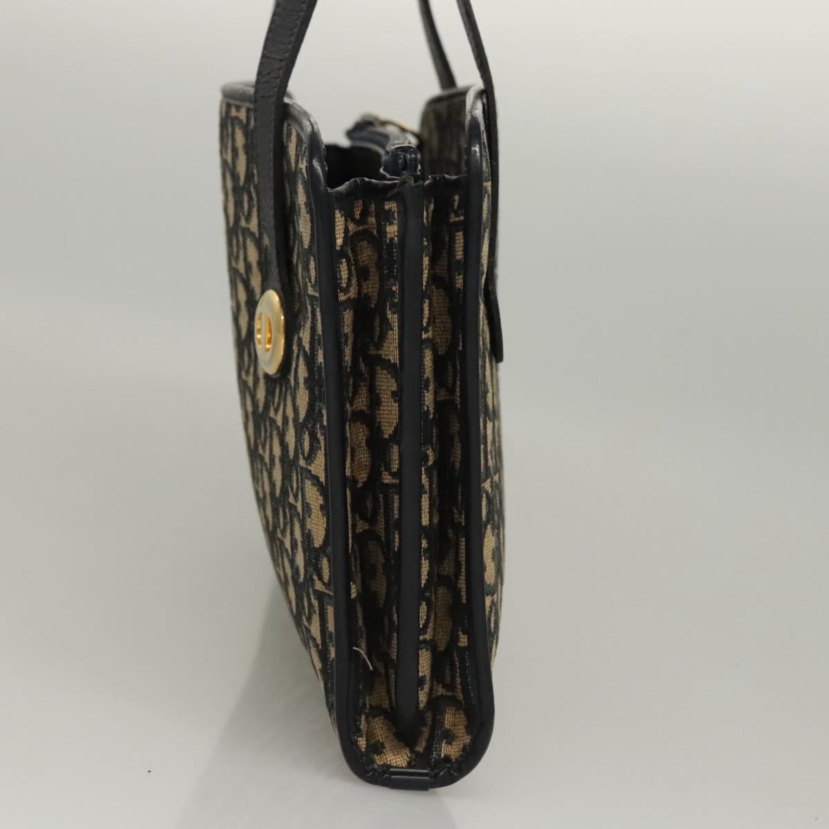 Christian Dior Trotter Canvas Shoulder Bag Navy Auth BA855