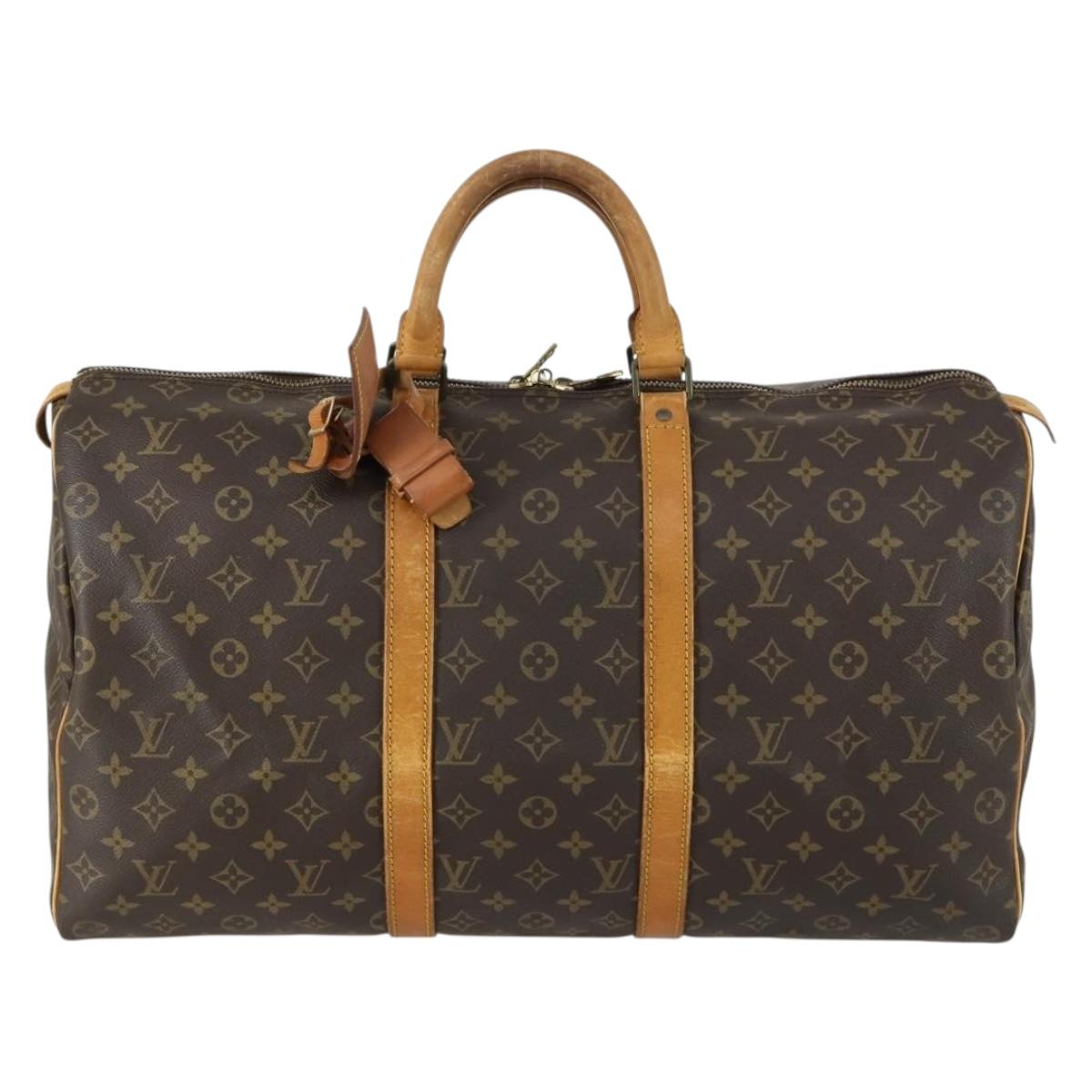 LOUIS VUITTON Monogram Keepall 50 Boston Bag M41426 LV Auth BA8559