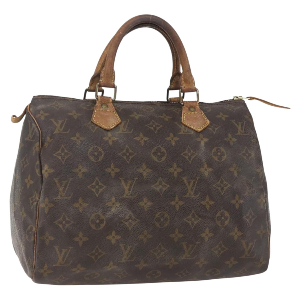 LOUIS VUITTON Monogram Speedy 30 Hand Bag M41526 LV Auth BA8564