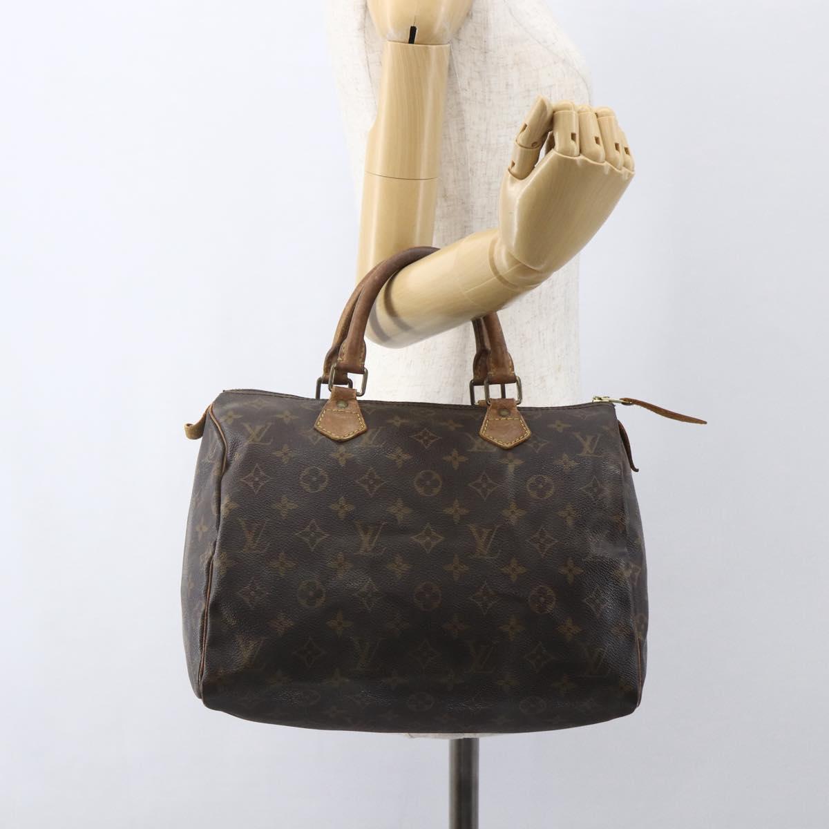 LOUIS VUITTON Monogram Speedy 30 Hand Bag M41526 LV Auth BA8564