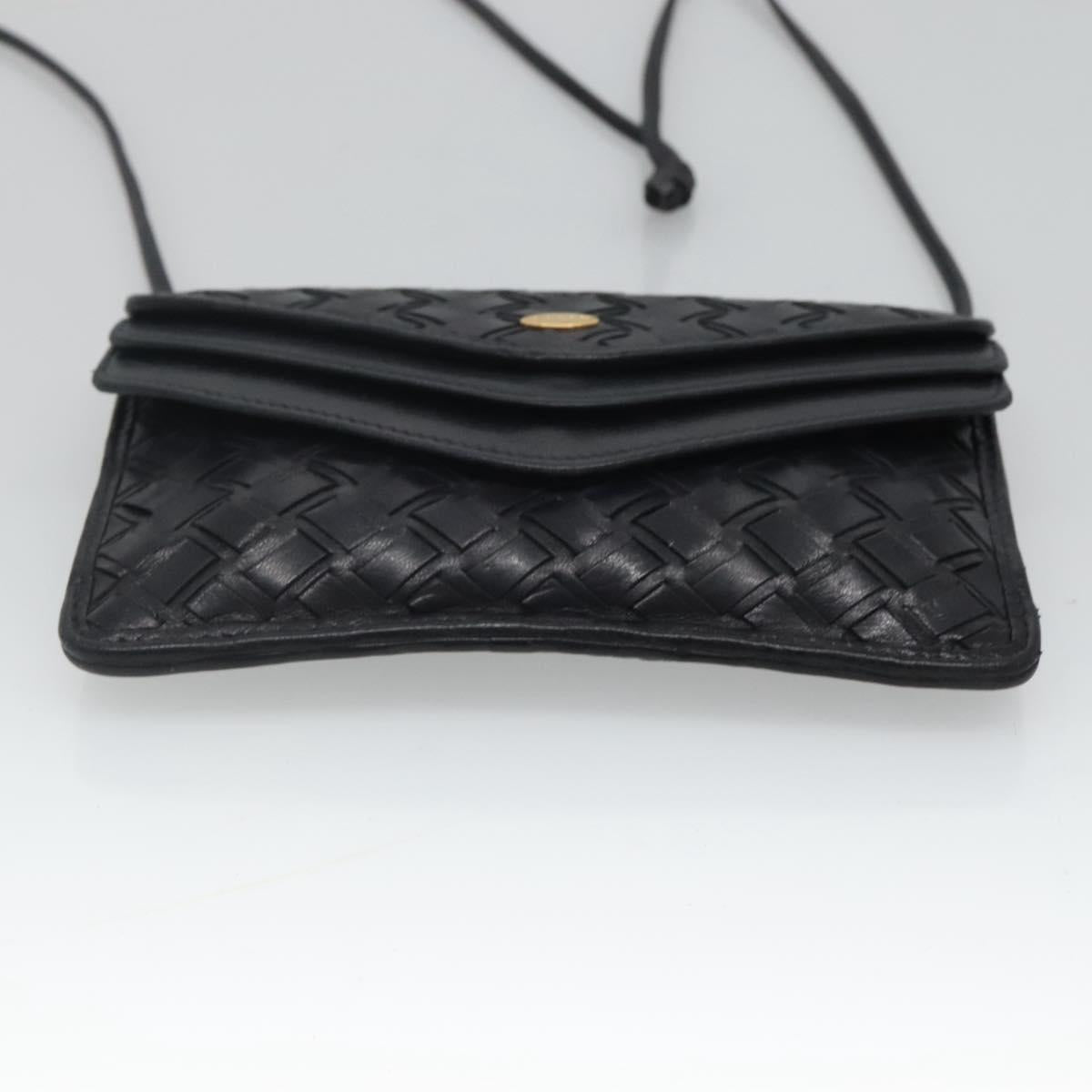 BALLY Shoulder Bag Leather Black Auth BA857