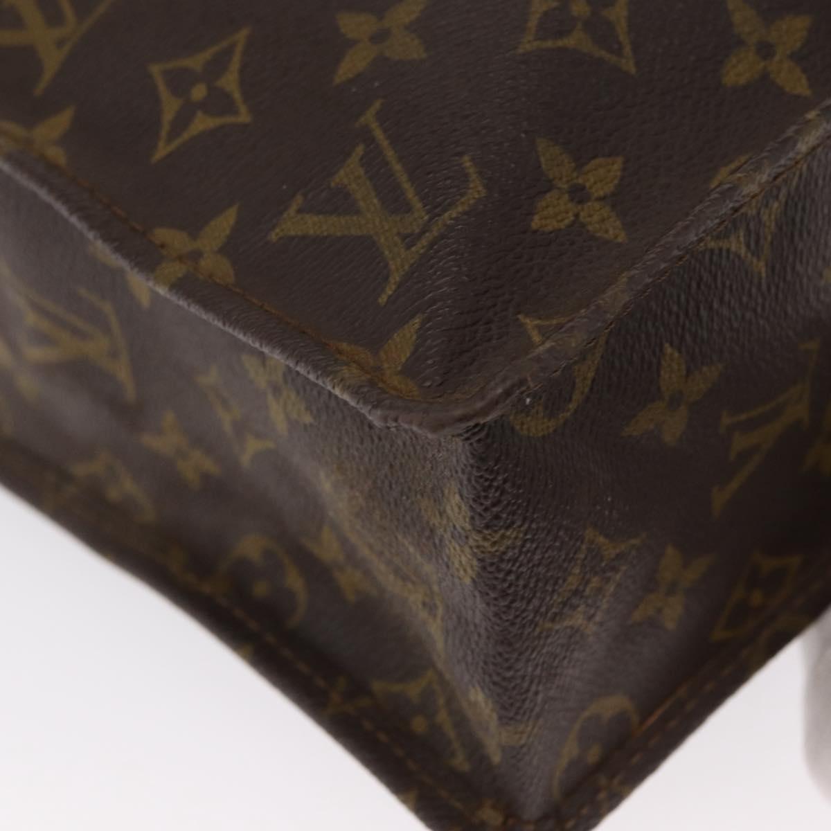 LOUIS VUITTON Monogram Sac Plat Hand Bag M51140 LV Auth BA8570