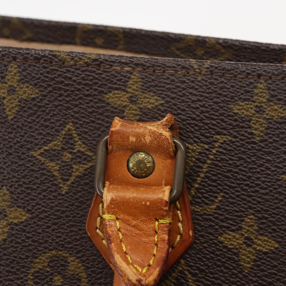 LOUIS VUITTON Monogram Sac Plat Hand Bag M51140 LV Auth BA8570