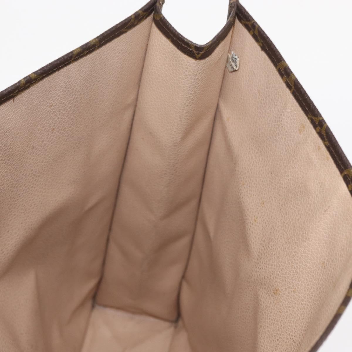 LOUIS VUITTON Monogram Sac Plat Hand Bag M51140 LV Auth BA8570