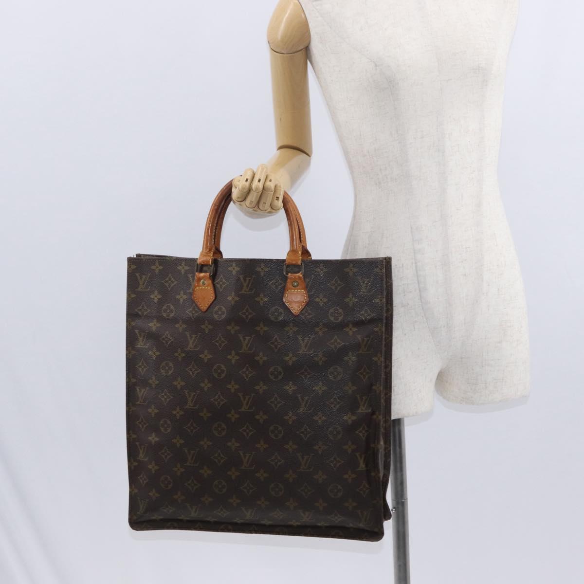 LOUIS VUITTON Monogram Sac Plat Hand Bag M51140 LV Auth BA8570