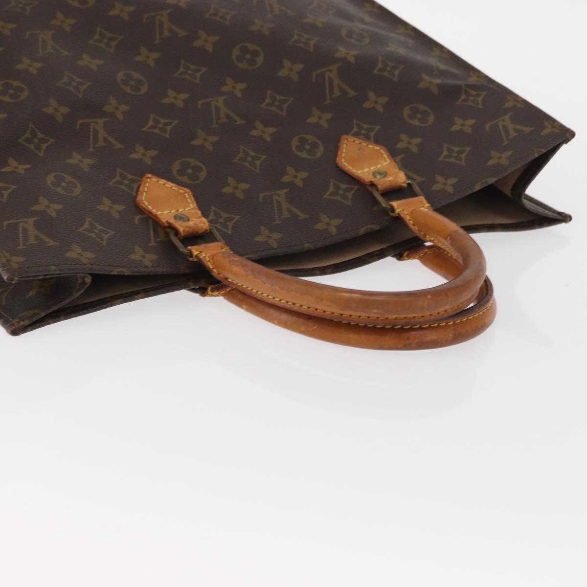 LOUIS VUITTON Monogram Sac Plat Hand Bag M51140 LV Auth BA8570