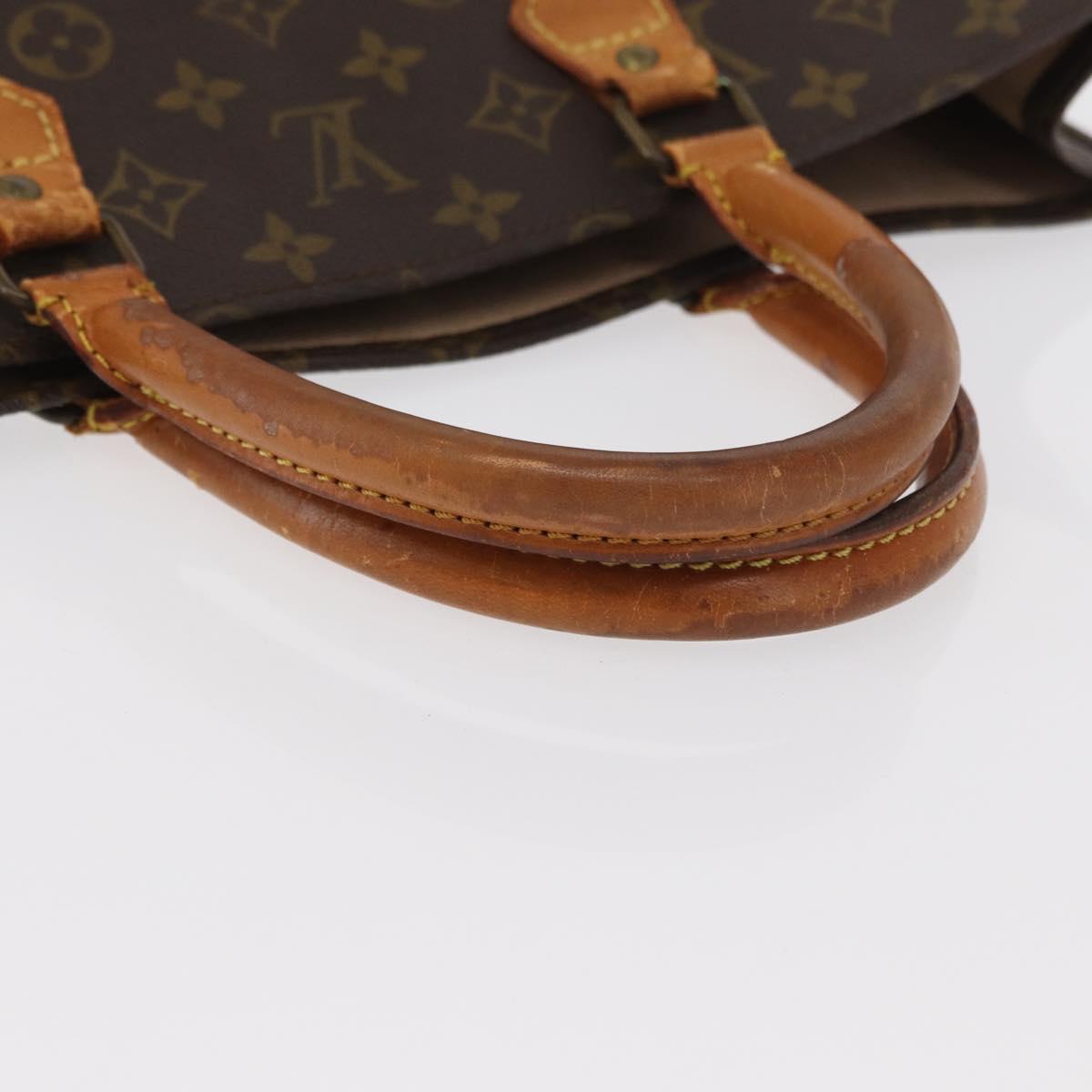 LOUIS VUITTON Monogram Sac Plat Hand Bag M51140 LV Auth BA8570