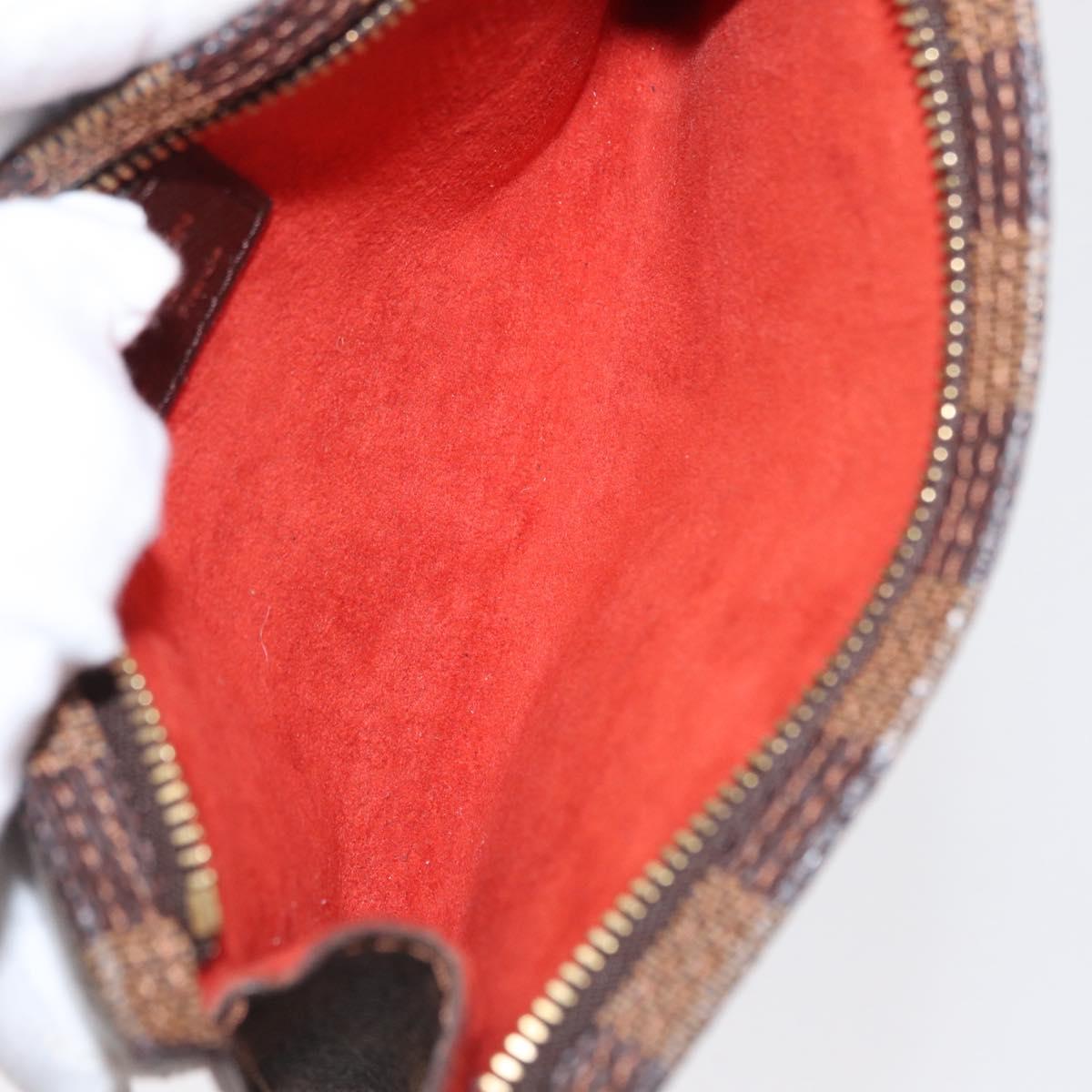 LOUIS VUITTON Damier Ebene Marais Pouch LV Auth BA8576