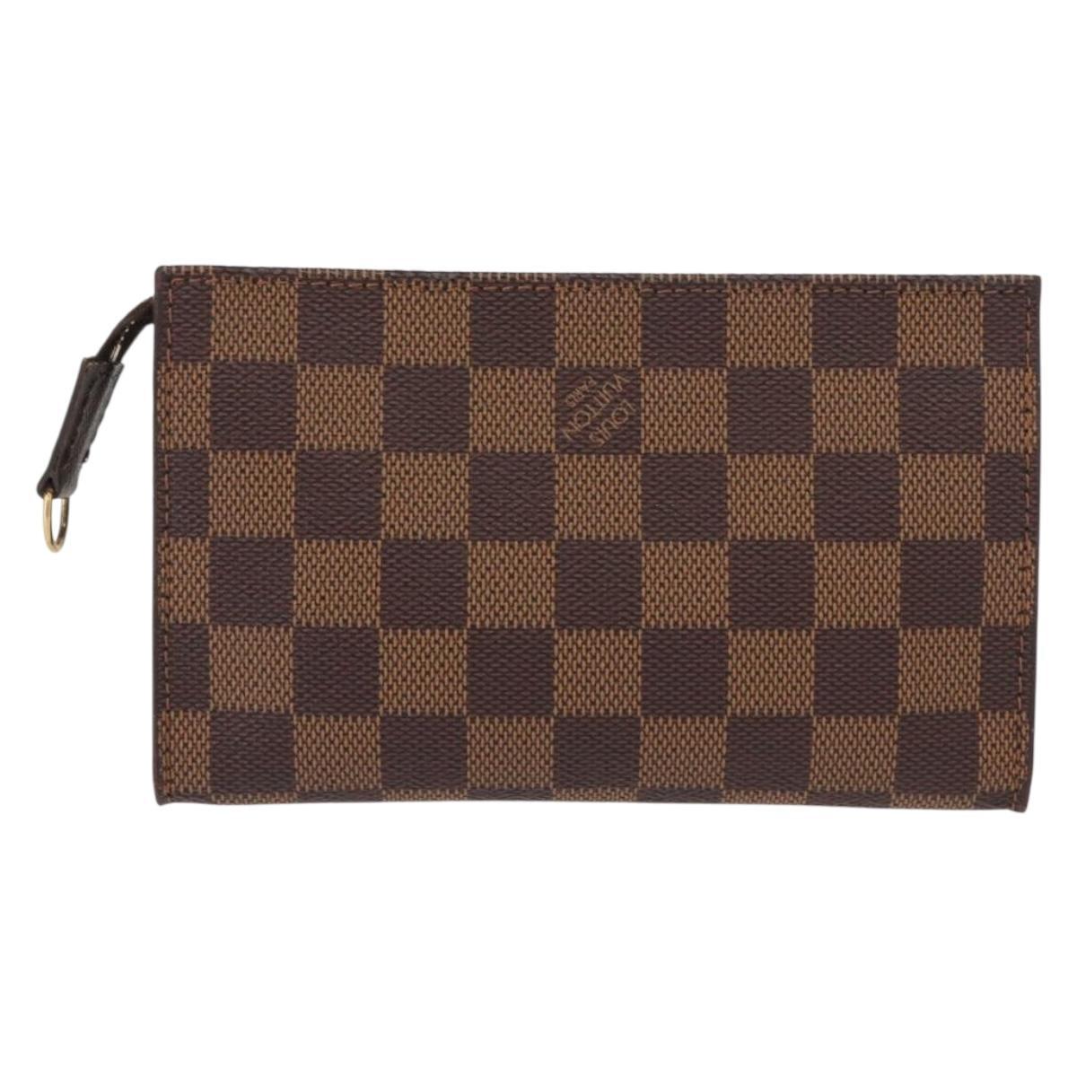 LOUIS VUITTON Damier Ebene Marais Pouch LV Auth BA8576